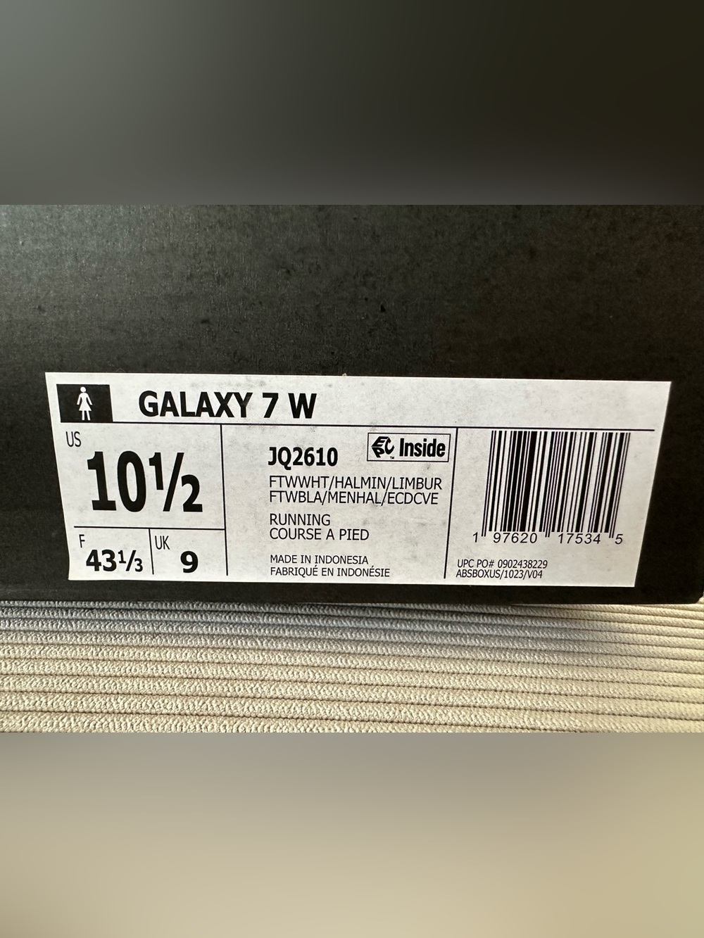 Adidas Women’s Galaxy 7 W - Cloud White / Halo Mint / Lime size 10.5 - Picture 10 of 11
